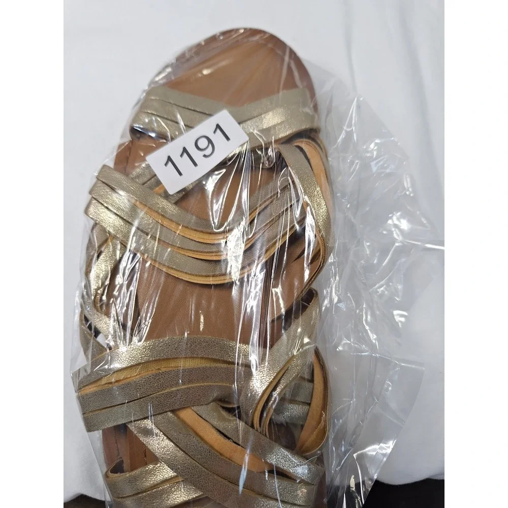 O'Neill Womens Metallic Gold Multi Strap Slide Sandals Flat Summer Shoes